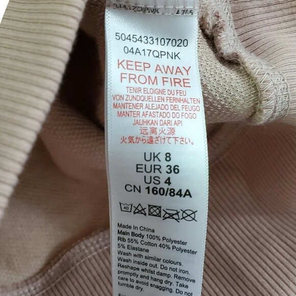 Topshop Sweater Womens 4 Blush Pink Sherpa Half Zip Pullover Outdoor Long Sleeve - Picture 7 of 10